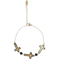 MyMo ROCKS Bracelet jaune / or / noir / blanc