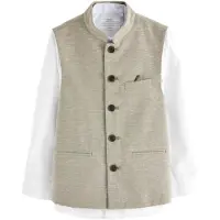 Next Gilet beige chiné / blanc