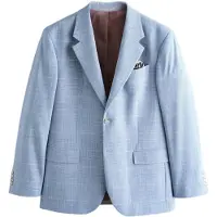 Next Veste de costume bleu roi / blanc