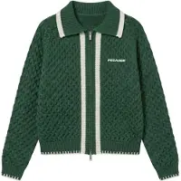 Pegador Cardigan 'Bosa' vert foncé / blanc cassé