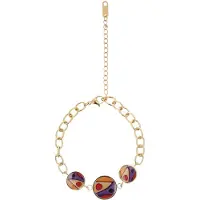 IZIA Bracelet or / violet / orange