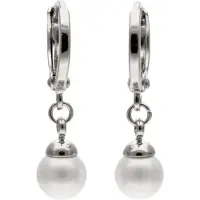 Mymo Boucles d'oreilles argent / blanc perle