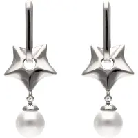 Mymo Boucles d'oreilles argent / blanc perle