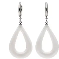 Usha WHITE LABEL Boucles d'oreilles argent / blanc