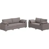 vidaXL Ensemble de canapé 2 pièces avec coussins tissu taupe
