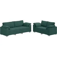 vidaXL Ensemble de Canapés 2 pcs Vert foncé 219 x 77 x 82 cm tissu