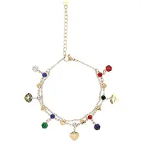 Mymo Bracelet marine / or / émeraude / rouge foncé