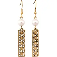 IZIA Boucles d'oreilles or / blanc perle