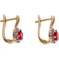 Mymo Boucles d'oreilles or rose / rouge