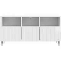 vidaXL Meuble TV , blanc brillant, 102 x 34,5 x 50 cm, aggloméré