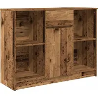 vidaXL Sideboard avec tiroir imitation vieux bois 101x35x76cm bois composite