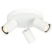 ITALUX Plafonnier rond blanc Ø22cm trois spots mobiles pour salon cuisine 3xGU10 10W NESTO