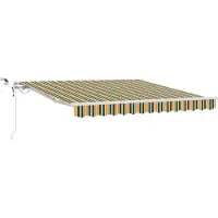 vidaXL , store enrouleur rétractable, vert et jaune, 300 x 250 cm, polyester