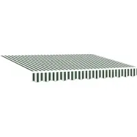 vidaXL Tissu de remplacement pour store vert et blanc 3,5 x 2,5 m en polyester