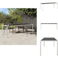vidaXL Table de jardin blanche 250x100x75 cm Poly rotin et verre trempé - Tables de jardin