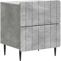 vidaXL Cabinet de chevet avec tiroir Gris béton 43 x 34,5 x 49,5 cm