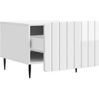 vidaXL Table basse blanche brillante 49 x 50 x 42 cm en aggloméré