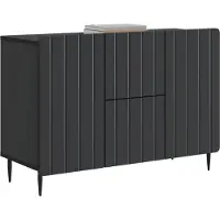 vidaXL Buffet noir 89 x 34,5 x 62 cm en aggloméré
