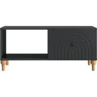 vidaXL Table basse noire 90 x 50 x 40 cm en aggloméré