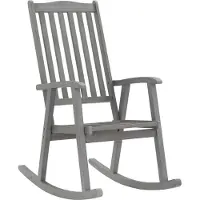 vidaXL Chaise à bascule Gris Bois massif Acacia