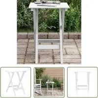 The Living Store Table d'appoint pliable , blanche, en bois massif de peuplier