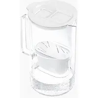 Wessper Carafe filtrante en verre blanc 2 L avec affichage LED + 1 filtre Aquamax