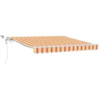 vidaXL , store enroulable jaune et orange, 350 x 250 cm, polyester