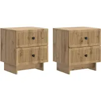 vidaXL Cabinet de chevet 2 pcs Chêne artisanal 43 x 34,5 x 47,5 cm