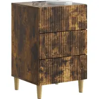 vidaXL Cabinet de chevet avec tiroir Chêne fumé 43 x 41 x 66,5 cm