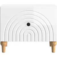 vidaXL Table basse blanche brillante 49 x 50 x 40 cm en aggloméré