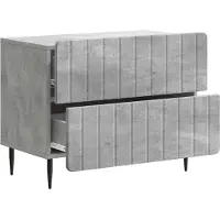 vidaXL Cabinet de chevet avec tiroir Gris béton 62 x 34,5 x 49,5 cm