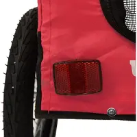 vidaXL Remorque pour vélo Chiens Rouge et Noir Tissu Oxford & Fer