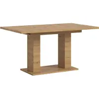 Ebuy24 Motion table de salle à manger double colonne 90x150/190 cm avec 1 rallonge chêneReproduction.