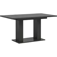 Ebuy24 Motion table de salle à manger double colonne 90x150/190 cm avec 1 rallonge gris.