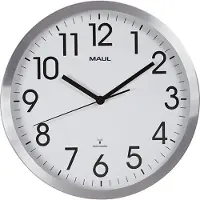 MAUL Horloge murale/radio MAULmove, diamètre : 300 mm, argent