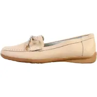 Super Mode Mocassin - - LBS - Cuir dessus - Talon plat - Beige