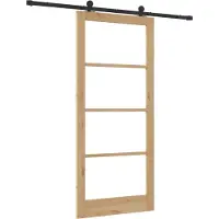 vidaXL Porte coulissante ORKDAL, 93 x 211 cm, en bois massif de pin et avec vitre