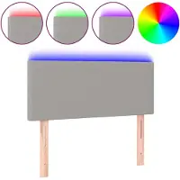 vidaXL Tête de lit LED gris clair 80x5x78/88 cm Tissu
