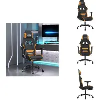 vidaXL Fauteuil gaming avec repose-pieds, tissu noir et orange