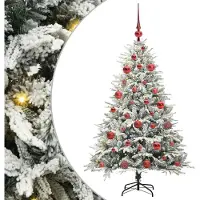 vidaXL Sapin de Noël artificiel pré-éclairé avec set de boules Vert