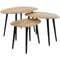 Zijlstra set de 3 tables basses Auranne acacia massif
