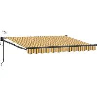 vidaXL Store électrique rétractable jaune et gris 3 x 2,5 m