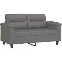 vidaXL Ensemble de canapés 3 pièces avec coussins gris foncé Tissu microfibre