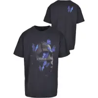Mister tee T-Shirt 'Le Papillon' bleu / bleu nuit / greige