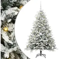 vidaXL Sapin de Noël artificiel pré-éclairé avec set de boules Vert