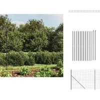 vidaXL Clôture grillagée avec bride au sol Anthracite 1,6x25 m - Panneaux de clôture