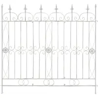 CLP Clôture De Jardin Résistante En Métal Blanc Antique