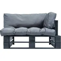 vidaXL Canapé de jardin en palettes avec coussins gris en pin