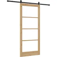 vidaXL Porte coulissante ORKDAL Naturel et noir 93 x 211 cm