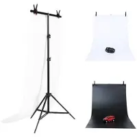 Puluz Photo Studio Background Support + Backdrops Dca0976 70x200 Cm 2 Pieces Clair
